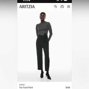 Aritzia Wilfred tie front pants - black size 2 regular length